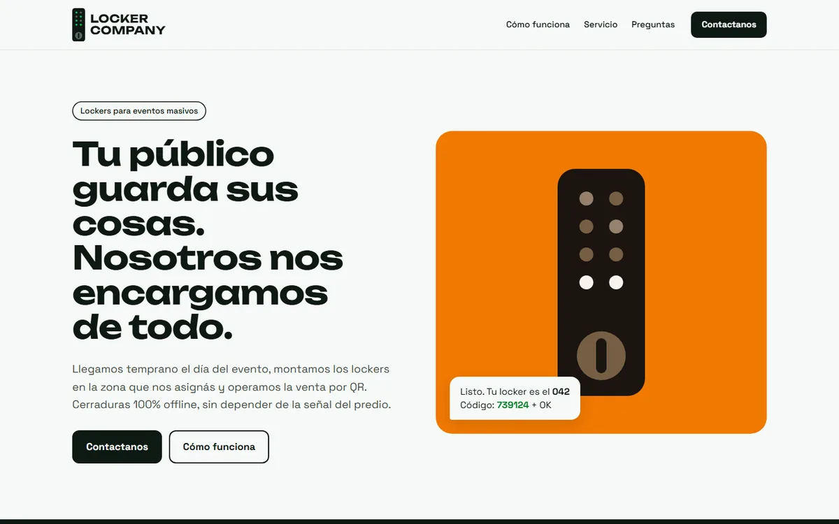 Página principal de Locker Company